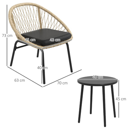 Nancy's Madail Tuinset - Bistroset - Zitgroep - Loungeset - 3-Delige Tuin Set - Rotan