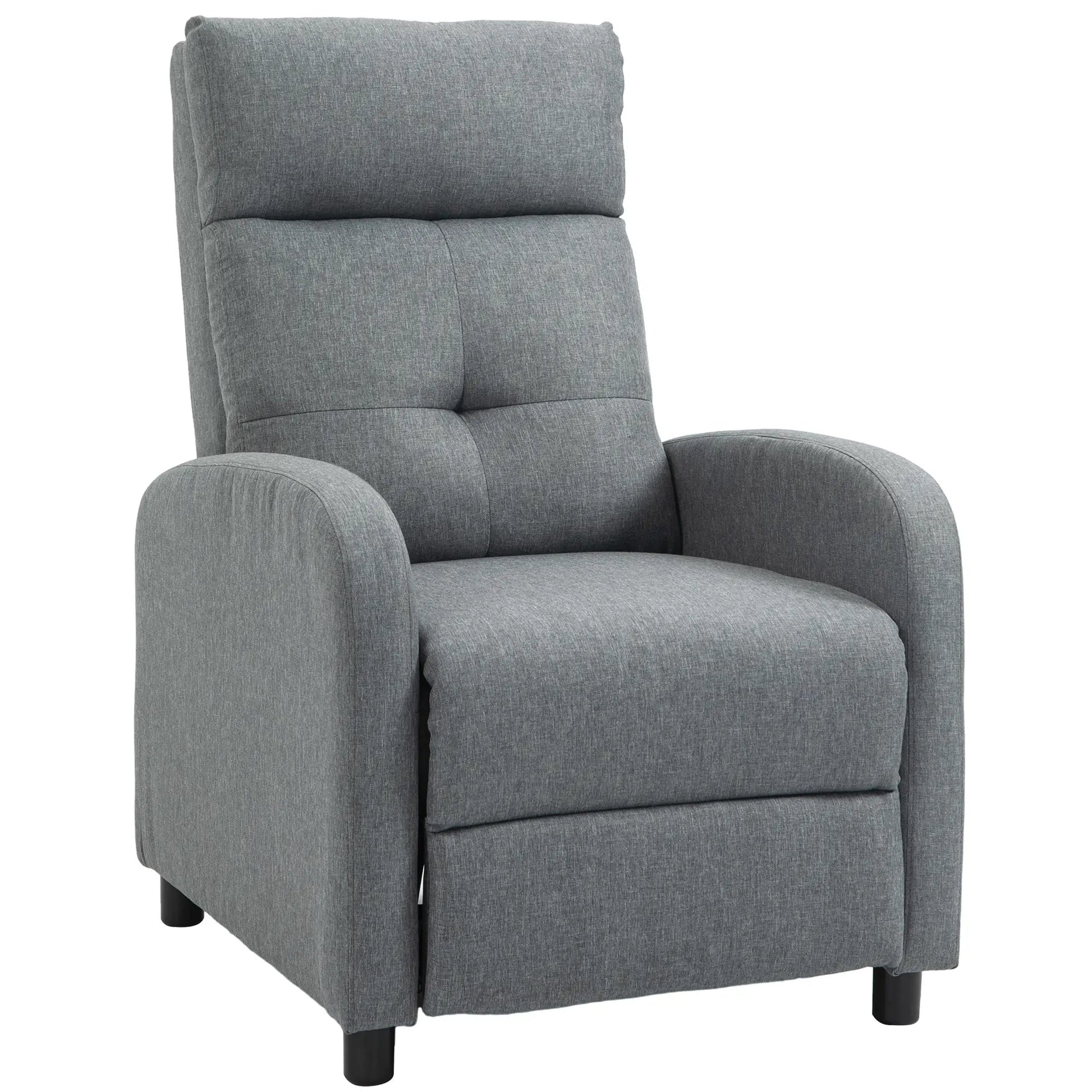 Nancy's Gemieira Relaxfauteuil - Relaxstoel - Loungestoel - Verstelbaar - Grijs - Linnen