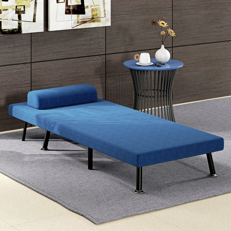 Nancy's Valongo Logeerbed - Bedfauteuil - Opklapbaar - Blauw - 180 x 75 x 25 cm