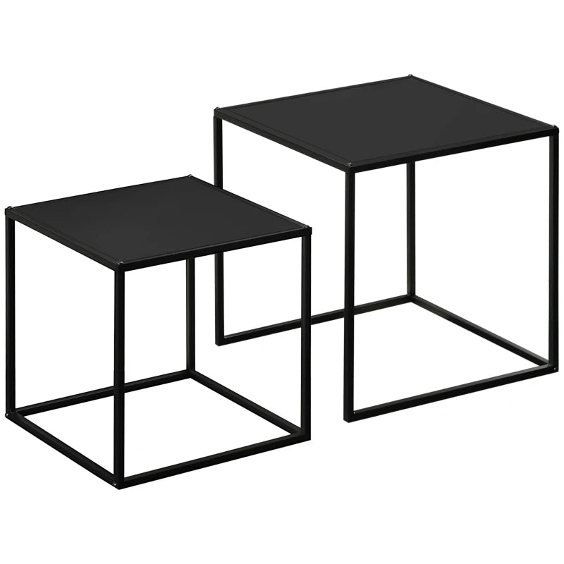 Nancy's Tresminas Coffee Table Set - Side Tables - Coffee Table - Black - Steel