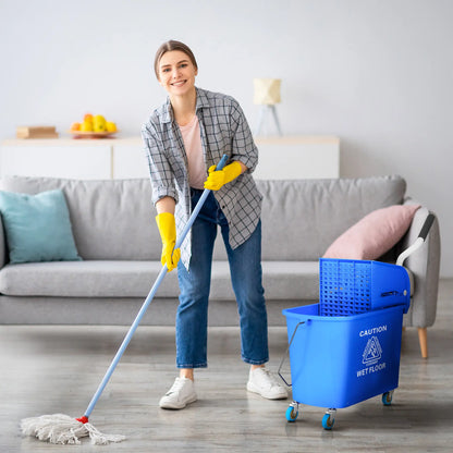 Nancy's Mendiga Schoonmaakwagen - Schoonmaakkar - Schoonmaakemmer - Dweilemmer - Blauw - 20 Liter