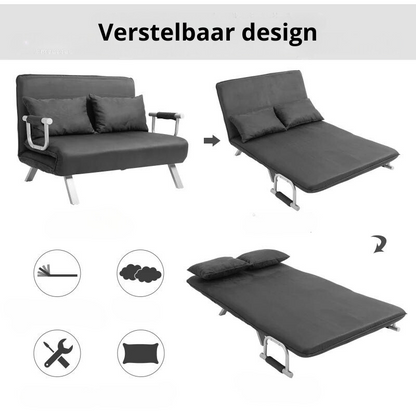 Nancy's Jaywick 2-seater sofa - sofa bed with armrest 3-in-1 armchair guest bed folding mattress folding bed chaise longue