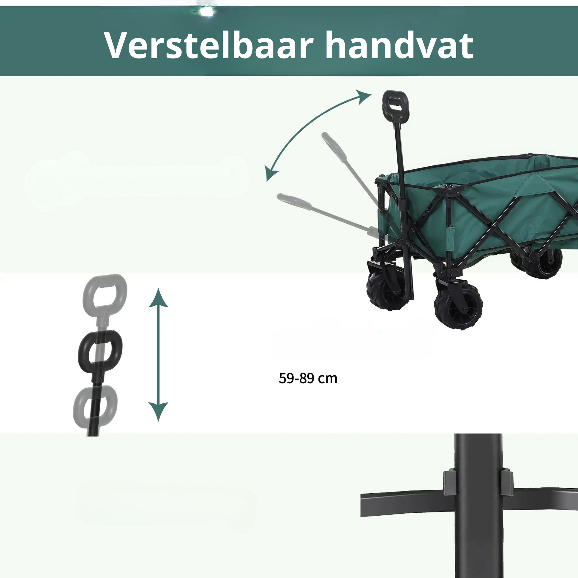 Nancy's Cedofeita Bolderkar - Opvouwbare Handkar - Bolderwagen - Strandwagen - Groen