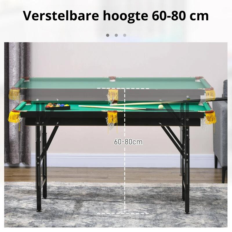 Nancy's Bollate Tafeltennistafel en Biljarttafel in 1 - Multigametafel - Opvouwbaar - Verstelbare Hoogte - Blauw / Groen / Zwart