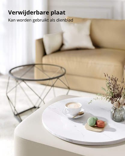 Nancy's Bergantino Salontafel Set - Bijzettafels - Koffietafel - Marmer Wit / Zwart - Staal