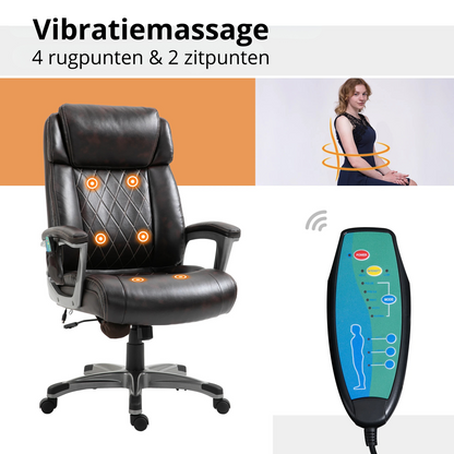 Nancy's Medlim Massage Bureaustoel - Massagestoel - Vintage stijl - Bruin - Kunstleer