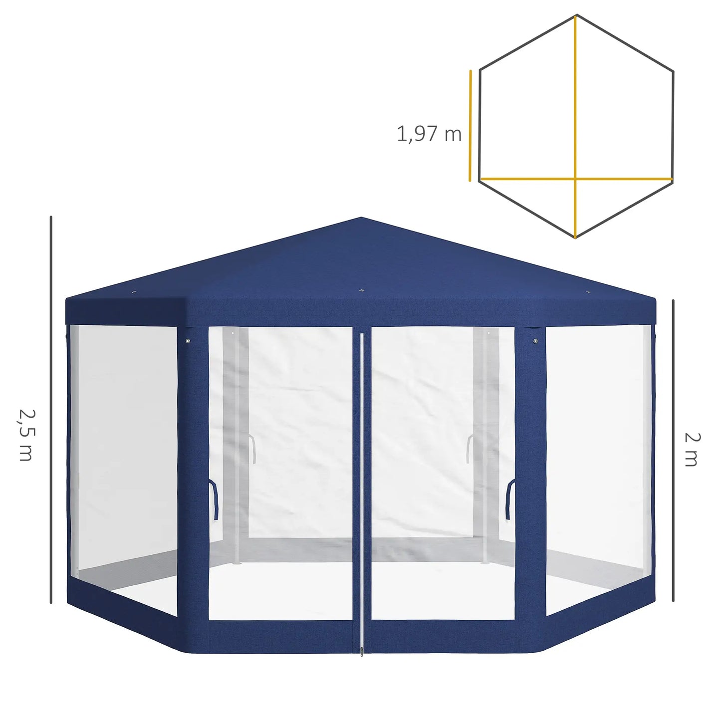 Nancy's Cavriglia Paviljoen - Partytent - Tuinpaviljoen - Blauw - ± 395 x 340 x 250 cm