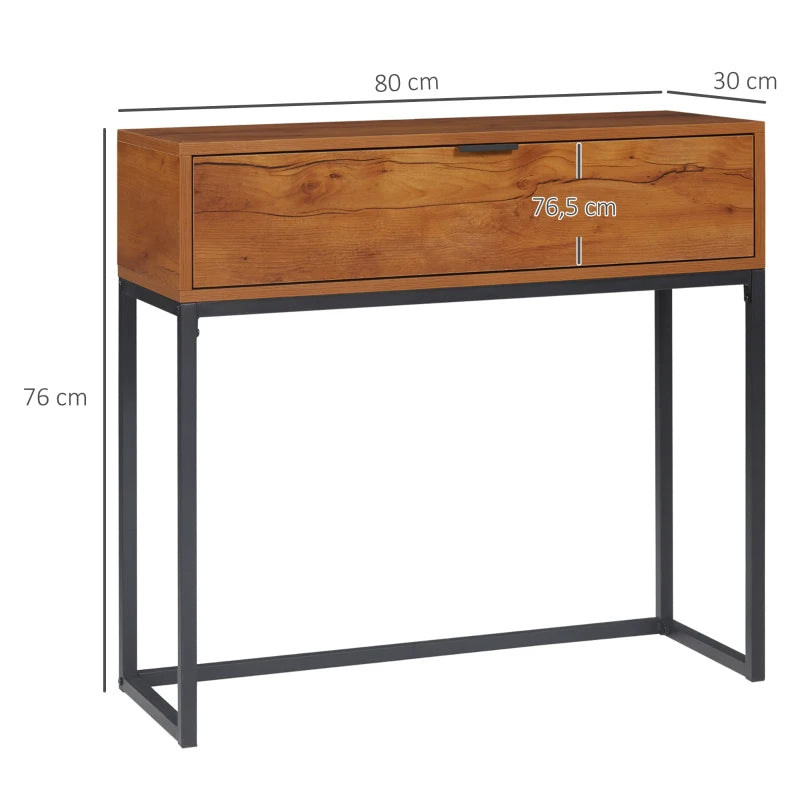 Nancy's Jales Sidetable - Console table - Side table - Natural / Black - Steel - ± 80 x 30 x 75 cm