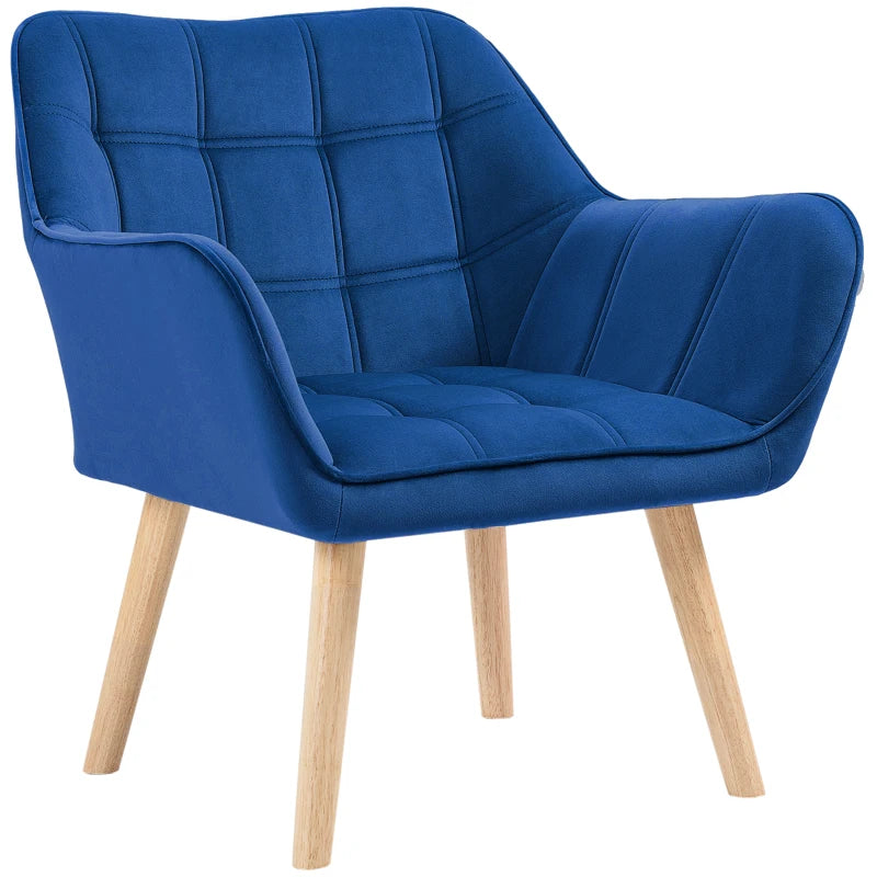 Nancy's Cerejais Fauteuil - Stoel - Relax Stoel - Loungestoel - Donkerblauw - Fluweel