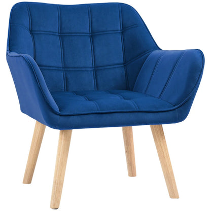 Nancy's Cerejais Fauteuil - Stoel - Relax Stoel - Loungestoel - Donkerblauw - Fluweel