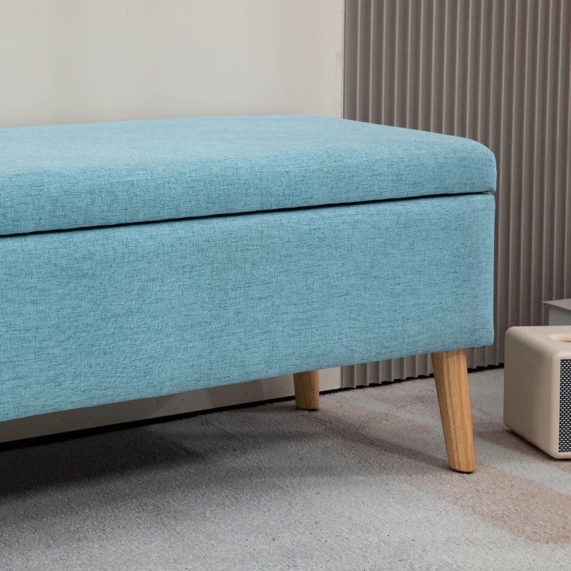 Nancy's Borbela Bench - Hocker - Banc de rangement - Bleu - ± 110 x 40 x 45 cm