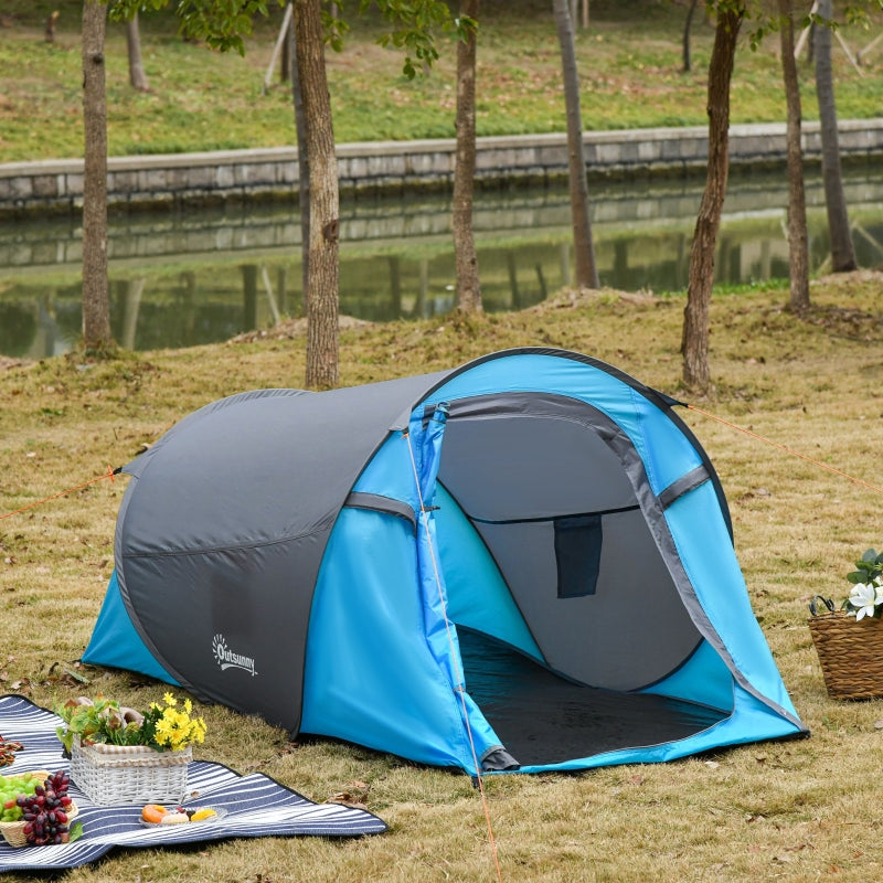 Nancy's Trio Camp Kampeertent - Strandtent - Blauw - ± 220 x 110 x 110 cm