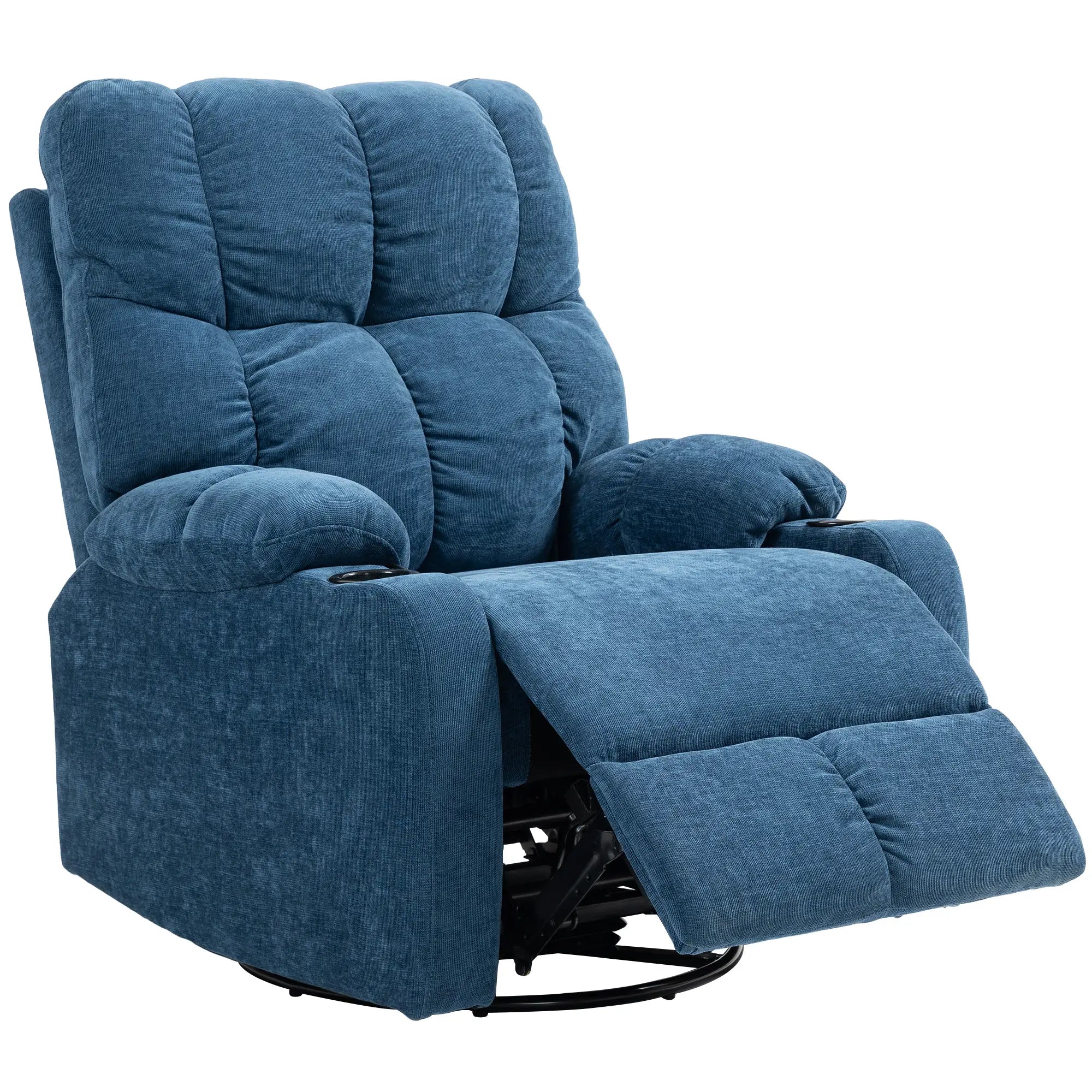 Nancy's Pigeiros Relaxfauteuil - Ligstoel - Relaxstoel - Loungestoel - Blauw - Linnen