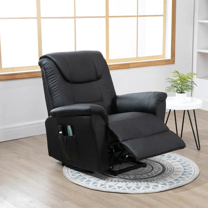 Nancy's Fatela Sta op stoel - Opsta stoel - Seniorenstoel - Massagestoel - Relaxfauteuil - Zwart - Kunstleer