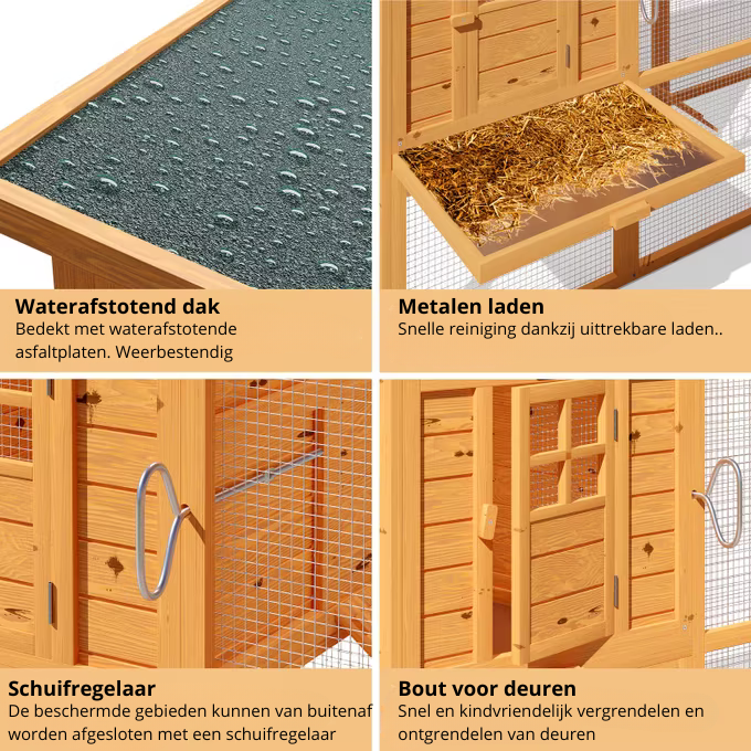 Nancy's Acqualoreto Konijnenhok - Dierenverblijf - Knaagdierenhok - 2 Verdiepingen - Hout