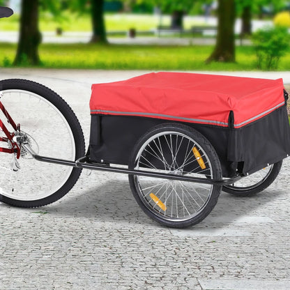 Nancy's Bonifati Fietskar - Fietsaanhangwagen - Transportaanhangwagen - Zwart / Rood - ± 140 x 90 x 60 cm