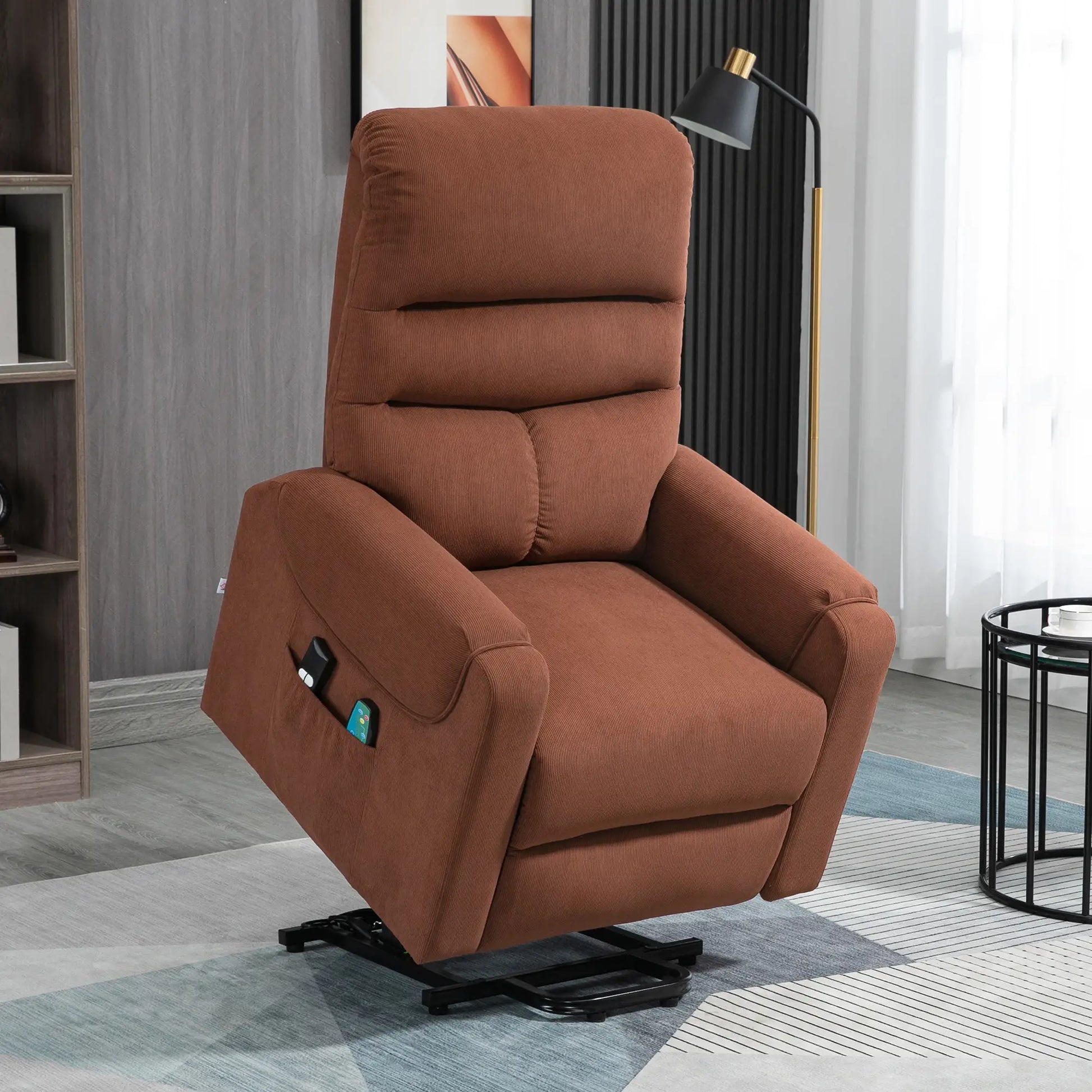 Nancy's Alcaria Sta op stoel - Opsta stoel - Seniorenstoel - Massagestoel - Relaxfauteuil - Bruin