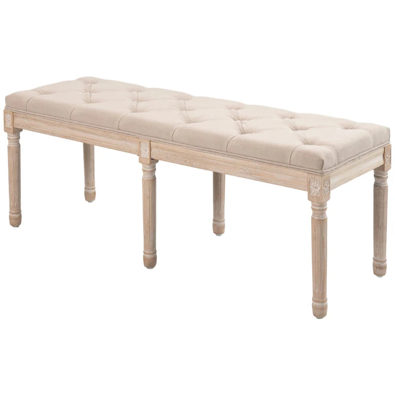 Nancy's Ardesio Bench - Hallway Bench - Seating Bench - Vintage - Beige - ± 120 x 40 x 50 cm