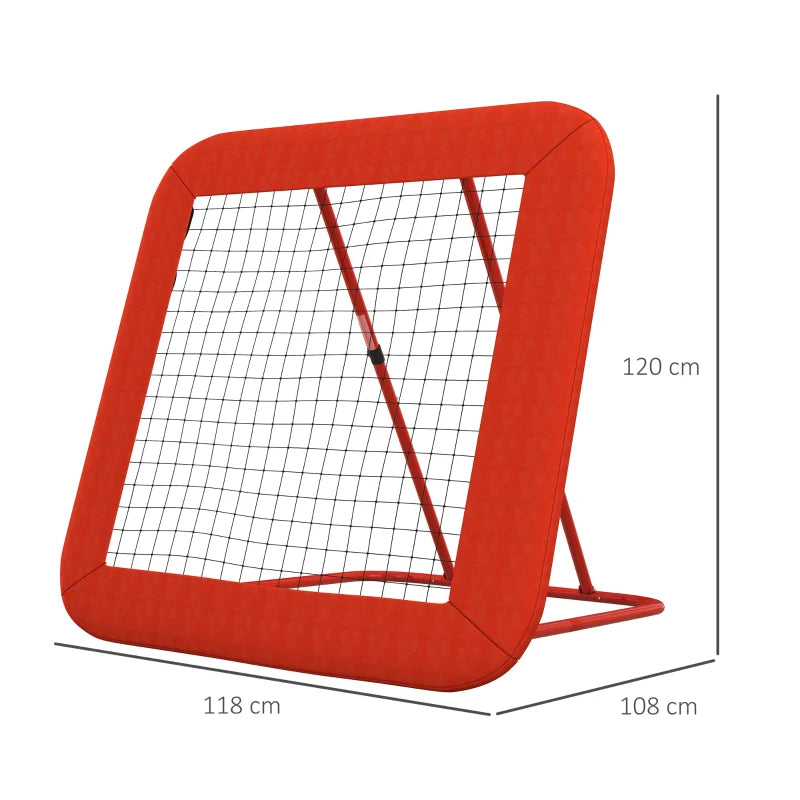 Nancy's Bozen Voetbaldoel - Voetbalgoal - Voetbalnet - Verstelbare Hoek - Rood - ± 130 x 120 x 108-120 cm