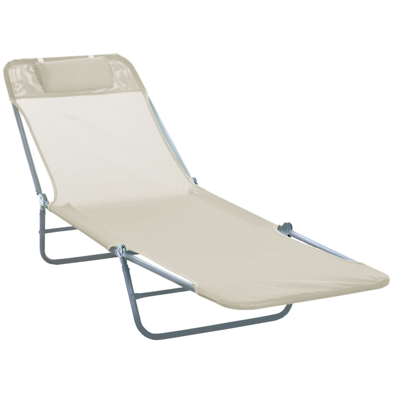 Chaise longue Dedham de Nancy - Bi-pieds - Pliable - 182 x 56 x 24,5 cm - Acier - Maille - Différentes couleurs 