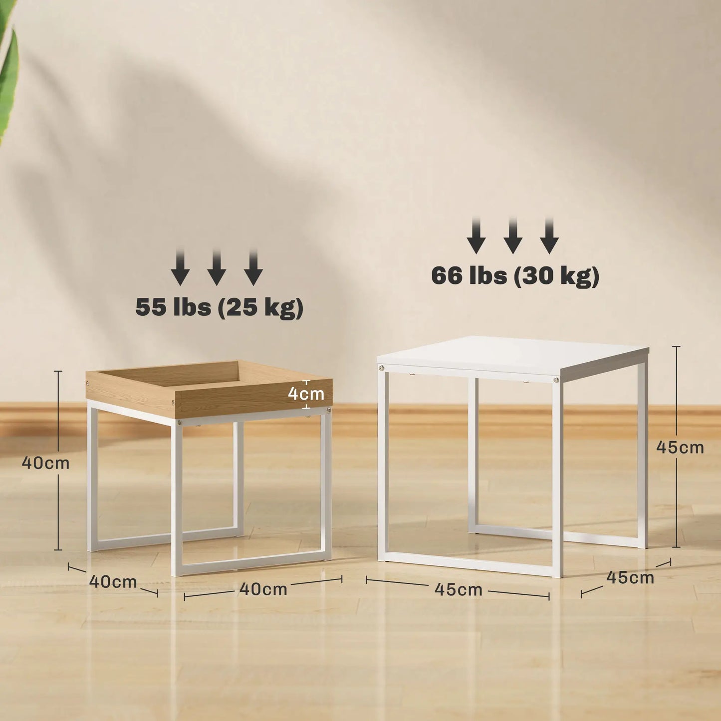 Nancy's Granja Salontafel Set - Bijzettafels - Koffietafels - Wit - MDF / Staal