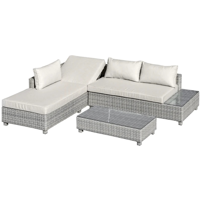 Nancy's Portela Loungeset - Tuinset - Loungebank - Lounge Set - Lichtgrijs / Beige