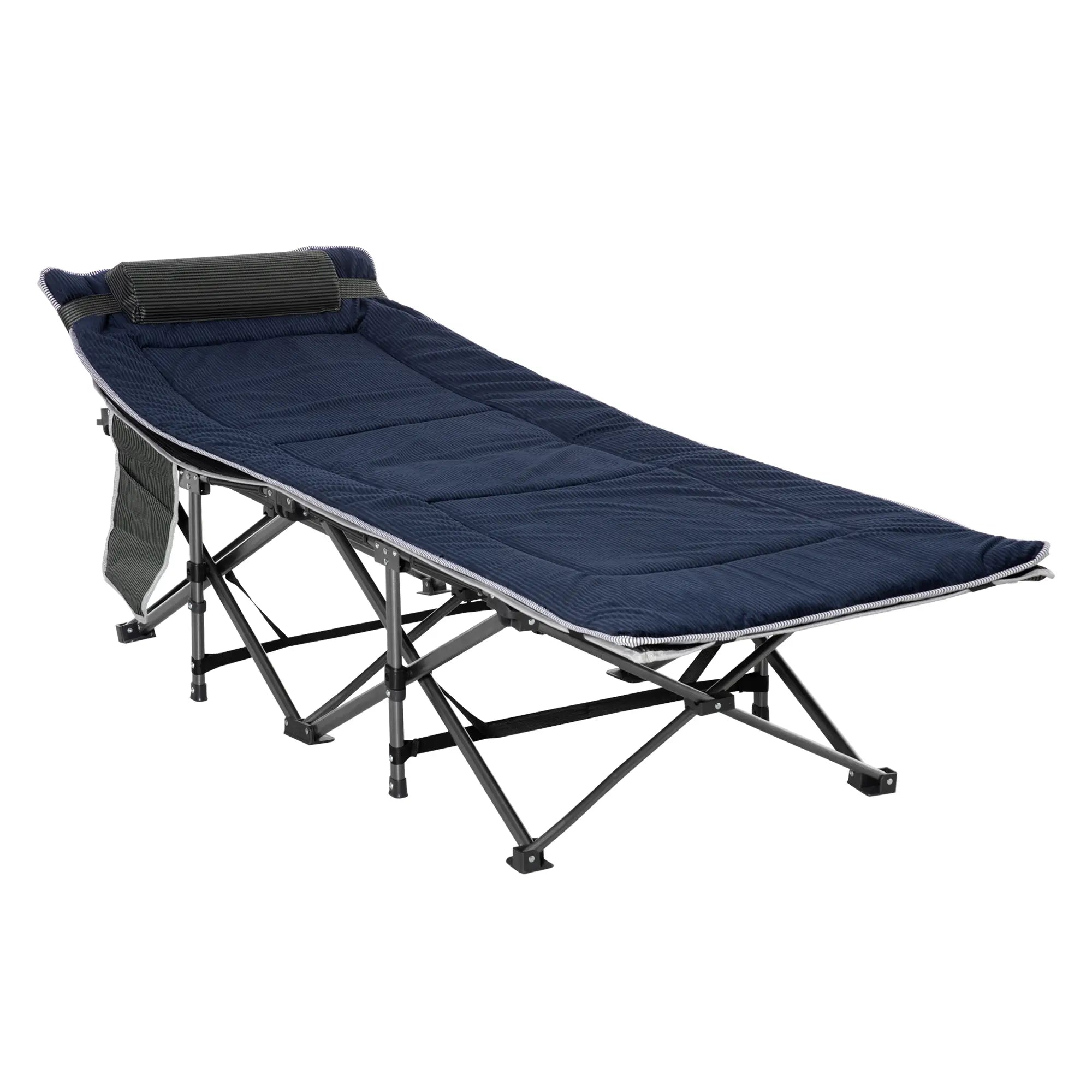 Nancy's Caneva Campingbed - Stretcher - Veldbed - Vouwbed - Blauw - ± 190 x 65 x 55 cm