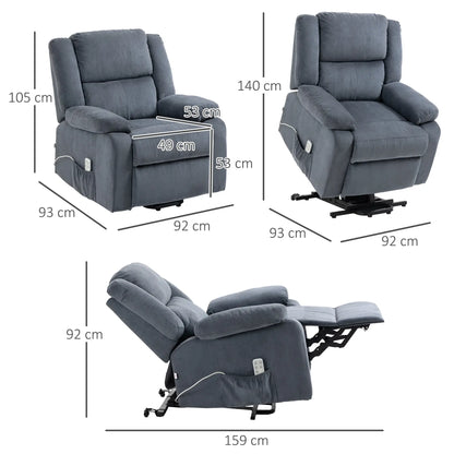 Nancy's Silvares Sta op stoel - Opsta stoel - Seniorenstoel - Relaxfauteuil - Grijs - Pluche