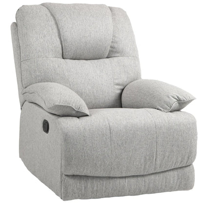 Nancy's Oia Relaxfauteuil - Relaxstoel - Ligstoel - Verstelbare Rugleuning - Grijs - Linnen