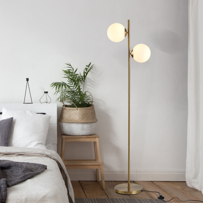 Nancy's San Filipe Vloerlamp - Staande Lamp - Goud / Wit - Staal / Glas