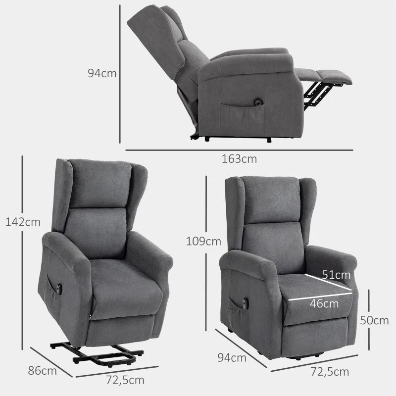 Nancy's Moimenta Relaxstoel - Relaxfauteuil - Ligstoel - Ergonomisch - Elektrisch - Grijs - Imitatielinnen