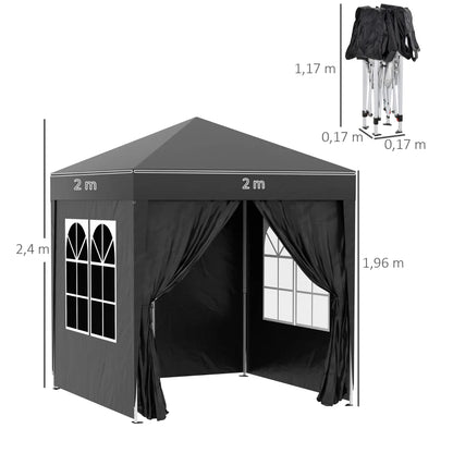 Nancy's Besteiros Paviljoen - Partytent - Tuin Paviljoen - Zwart - 200 x 200 x 240 cm