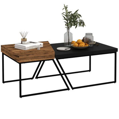 Nancy's Belgirate Salontafel - Koffietafel - 2-delig - Bruin / Zwart