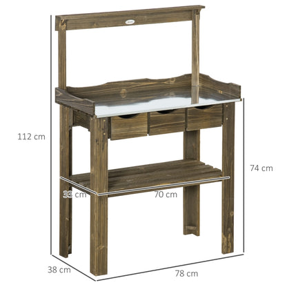 Nancy's Euskadi Planting table - Garden work table - Work table - Pine wood - ± 80 x 40 x 110 cm