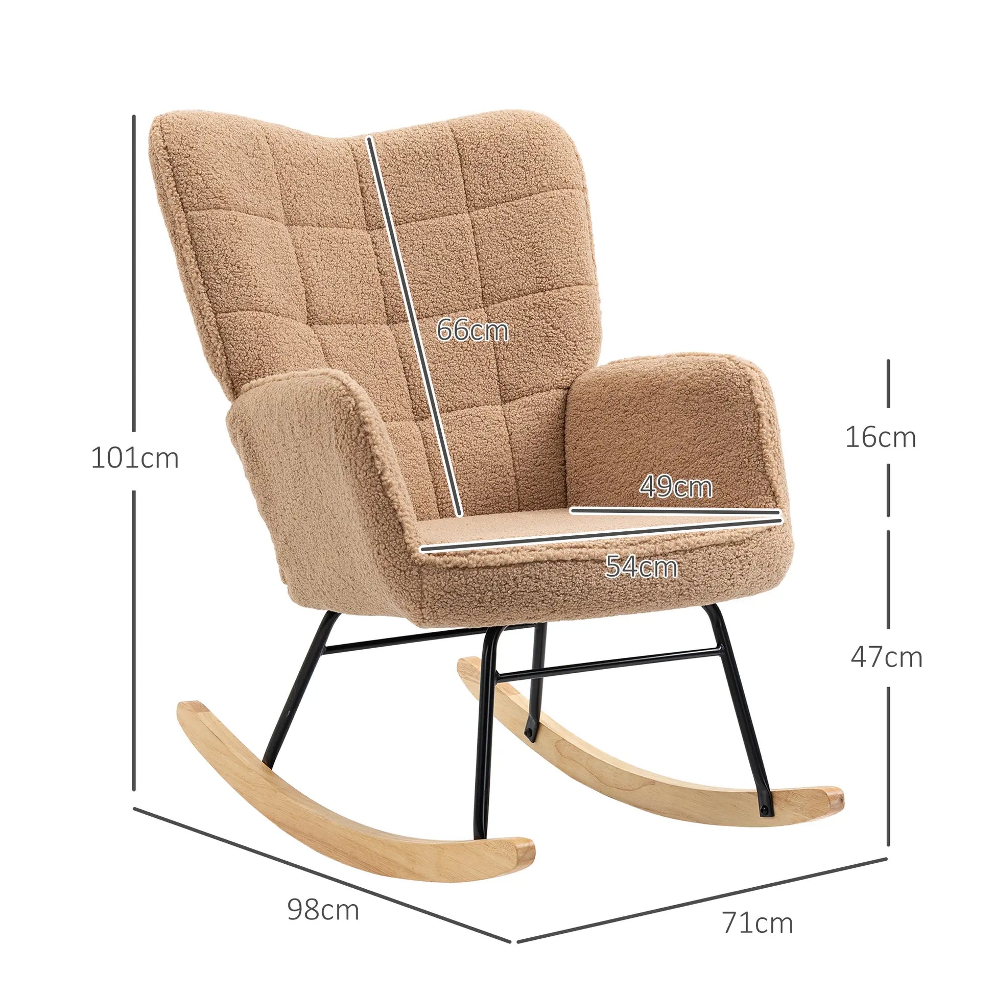 Nancy's Grandola Schommelstoel - Loungestoel - Relaxstoel - Bruin - Fleece