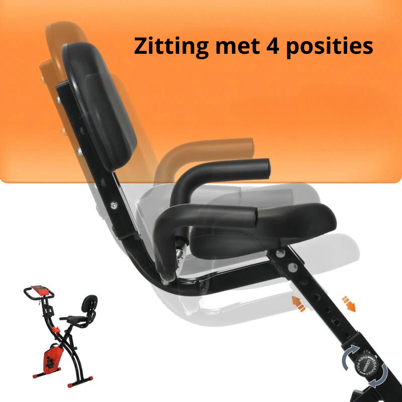 Nancy's Ayas Hometrainer - Fietstrainer - Met LCD-Monitor - Verstelbare weerstand - In Hoogte Verstelbaar - Rood / Zwart