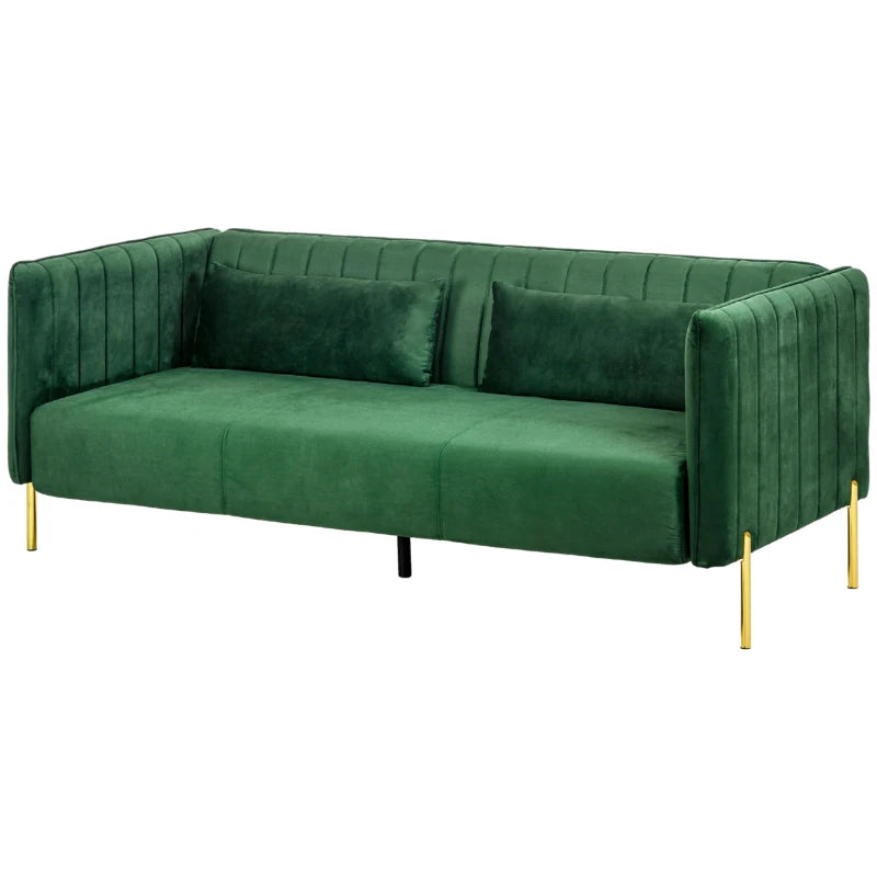 Nancy's Covoda 3-Seater Sofa - Green - Velvet - ± 200 x 90 x 75 cm