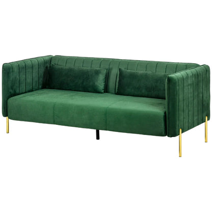 Nancy's Covoda 3-Zitsbank - Groen - Fluweel - ± 200 x 90 x 75 cm