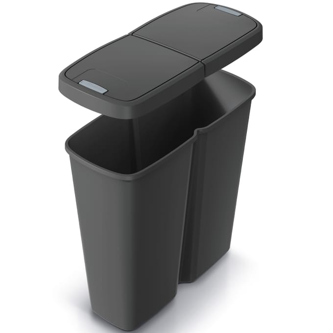 Nancy's Accadia Duo Waste Bin - Garbage Bin - Gray / Green - 50 liters