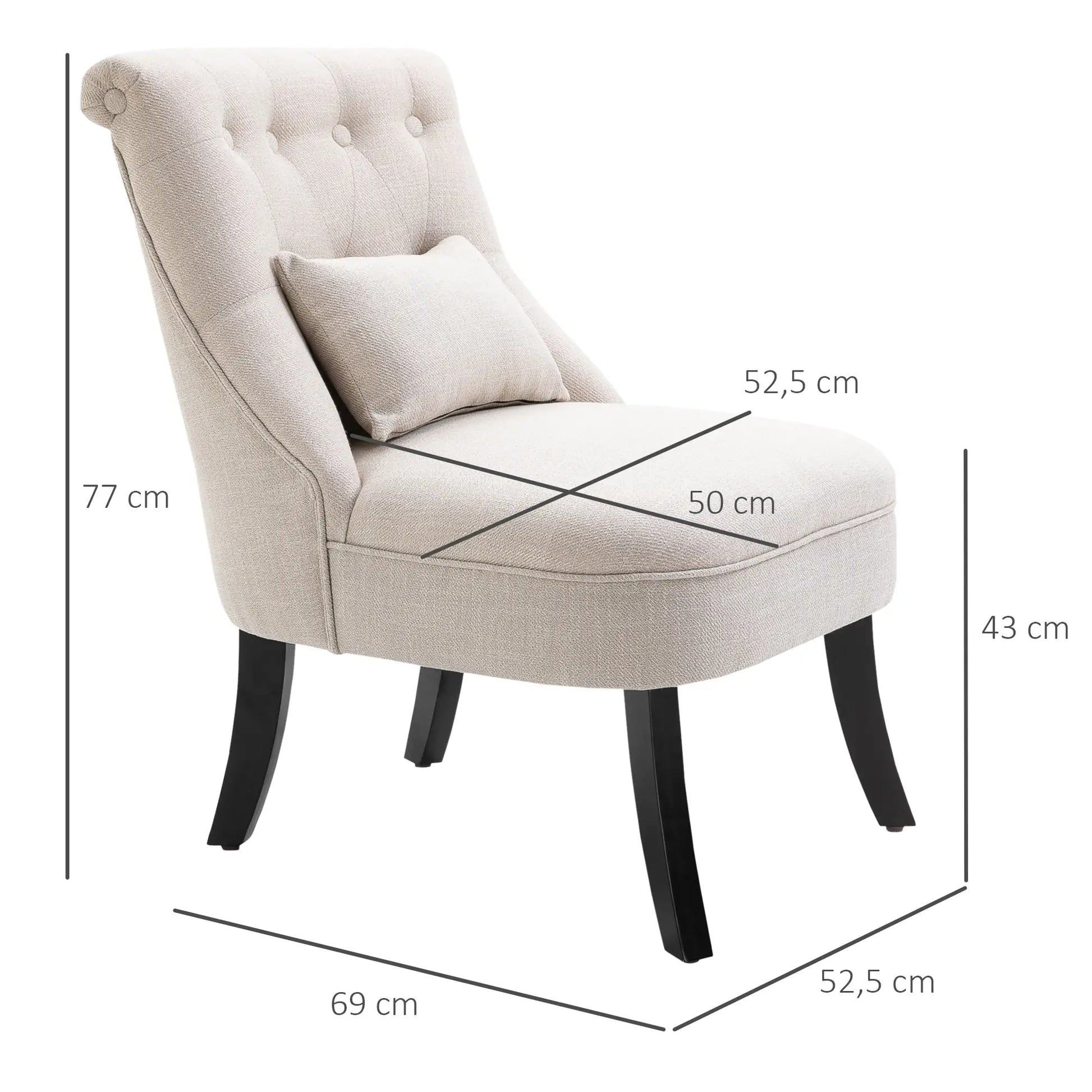 Nancy's Ribamondego Fauteuil - Stoel - Relaxstoel - Loungestoel - Crèmewit - Linnenlook