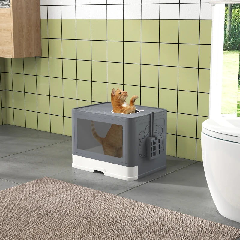 Nancy's Gavinha Kattenbak - Katten wc - Katten Toilet - Grijs / Wit - ± 50 x 40 x 35 cm