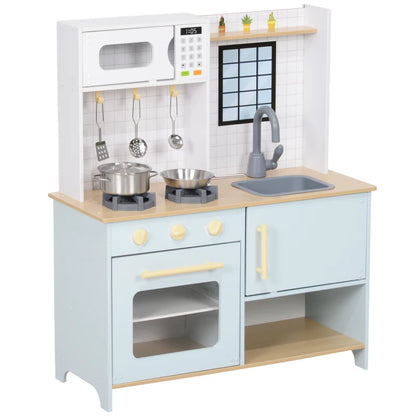 Nancy's Pien Kinderkeuken - Speelkeuken - Speelgoedkeuken - Inclusief Accessoires - Blauw / Wit 