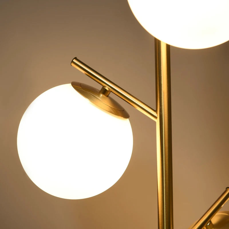 Nancy's Ardenno Vloerlamp - Staande Lamp - Goud / Wit - Glas / Staal