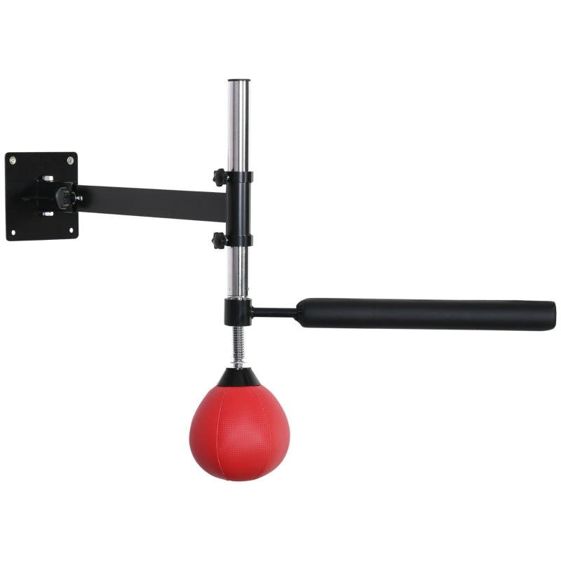 Nancy's Livramento Boxing Rack avec Speedball &amp; Reflex Bar - Hauteur réglable - Noir / Rouge