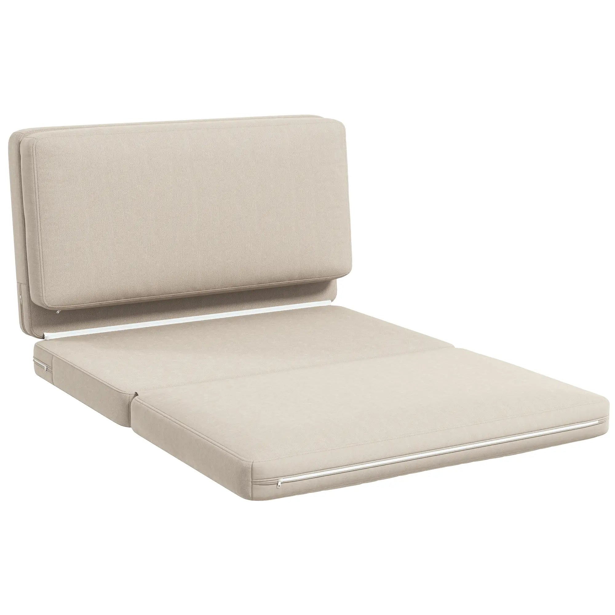 Nancy's Aguda Zitzak met Slaapfunctie - Slaapbank - Lounger - Zitkussen - Beige - Fluweel