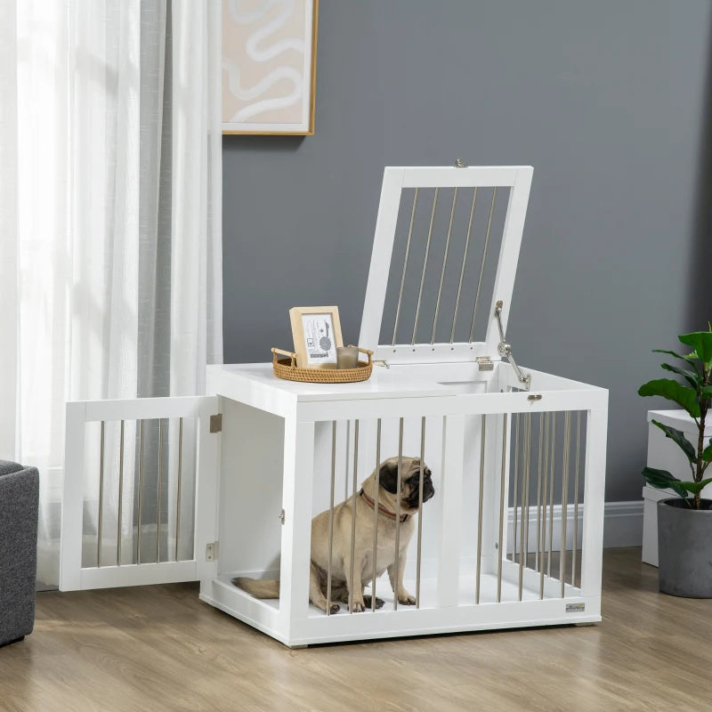 Nancy's Aqueilea Doghouse - Niche pour chien - Chenil pour chien - Blanc - Acier / MDF - ± 80 x 50 x 55 cm