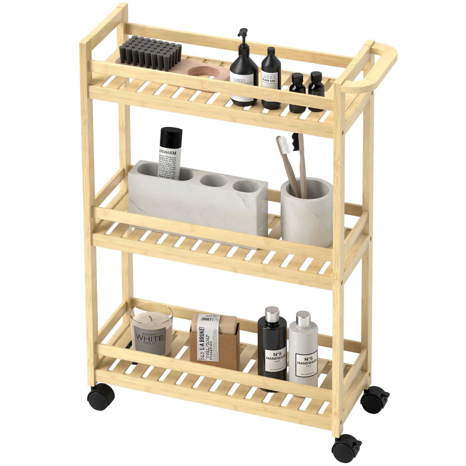 Nancy's Rebordões Trolley - Serveerwagen - Keukentrolley - Bamboe - 55 x 20 x 75 cm