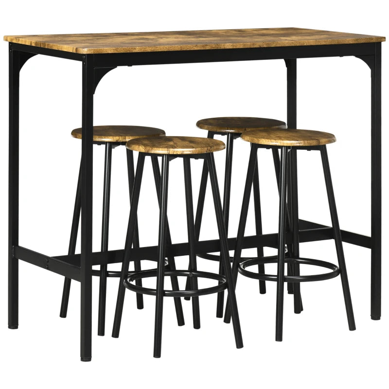 Nancy's Albignasego Bar Table Set - 5-Piece Bar Set - Brown / Black