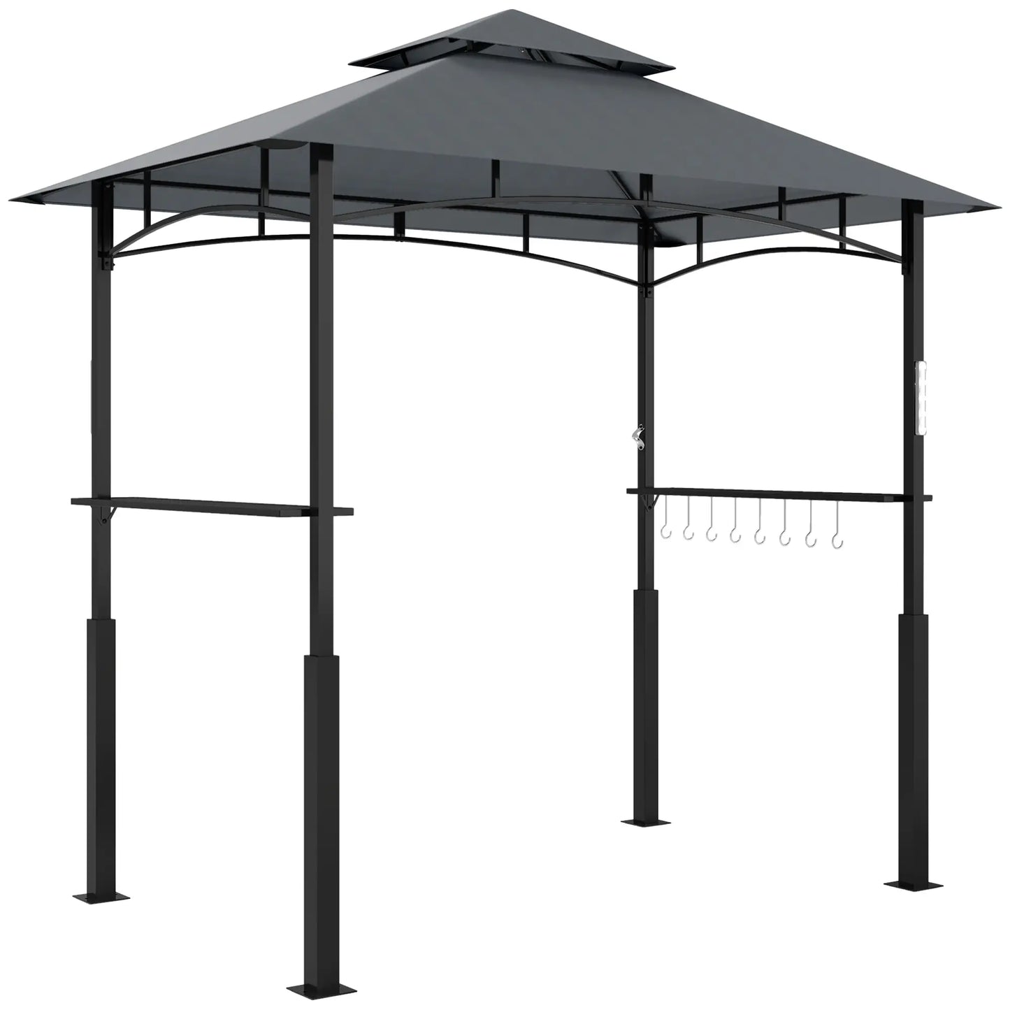 Nancy's Caianello Bbq Overkapping - Barbecue Paviljoen - Bbq afdak - Grijs - ± 240 x 150 x 250 cm