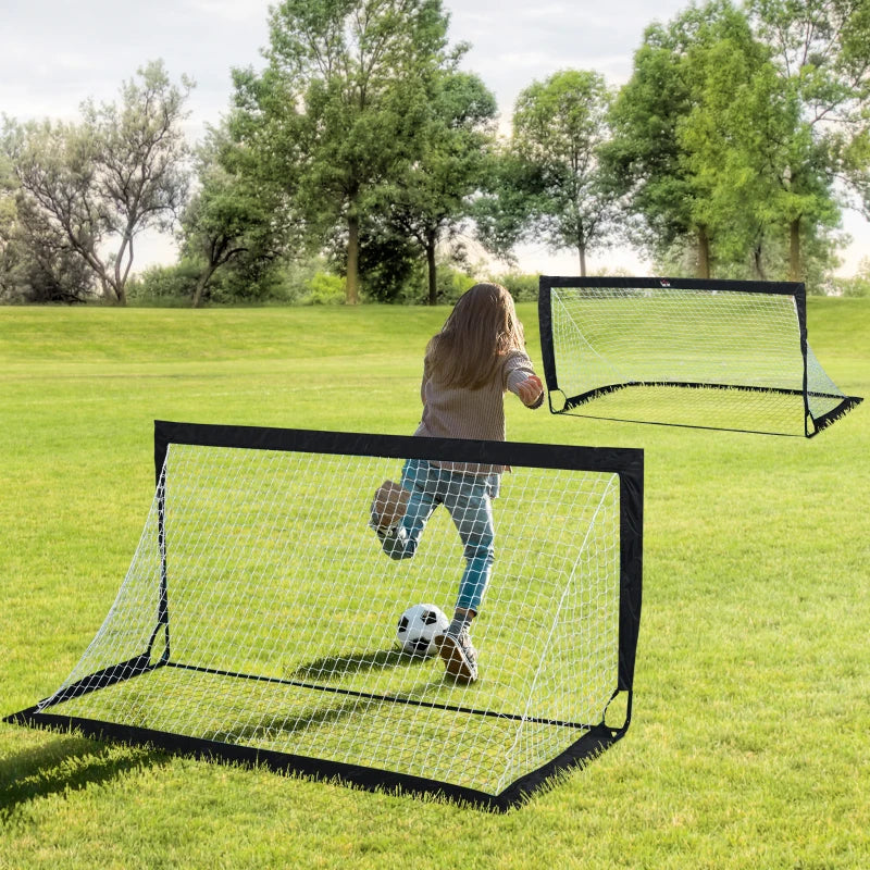 Nancy's Bolotana Voetbaldoel - Voetbalnet - Voetbalgoal - Set van 2 - Inclusief Draagtas - Zwart - ± 180 x 90 x 90 cm